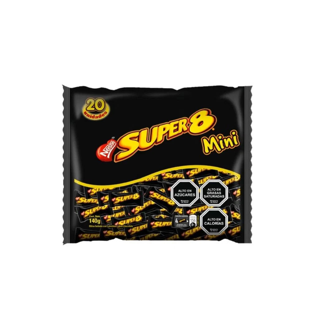Pack Super Ocho mini oblea bañada chocolate bolsa 20 un de 7 g