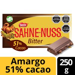 Chocolate Sahne Nuss bitter 51% cacao 250 g