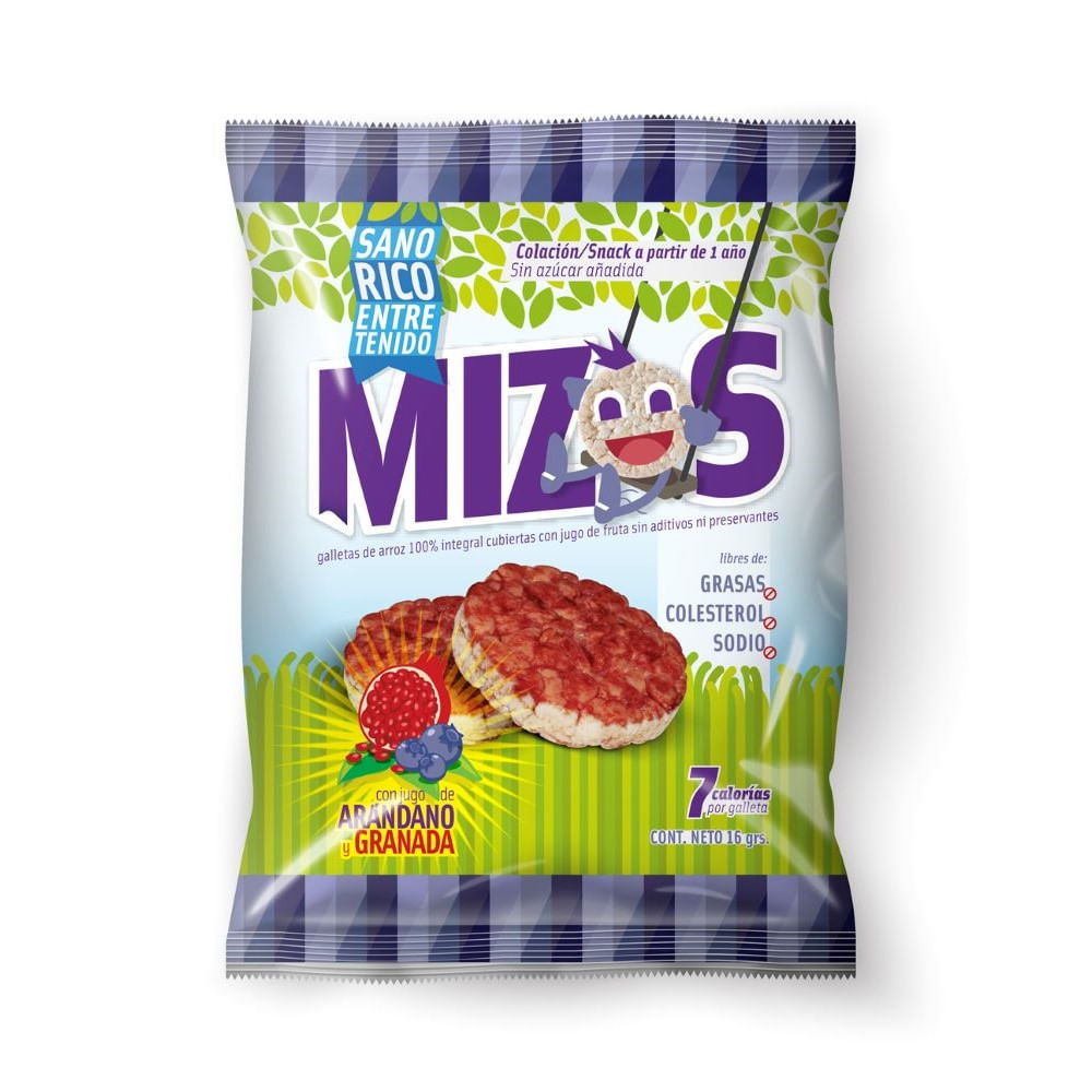 Galletas de arroz Mizos arándano 16 g Galletas de arroz Mizos arándano 16 g