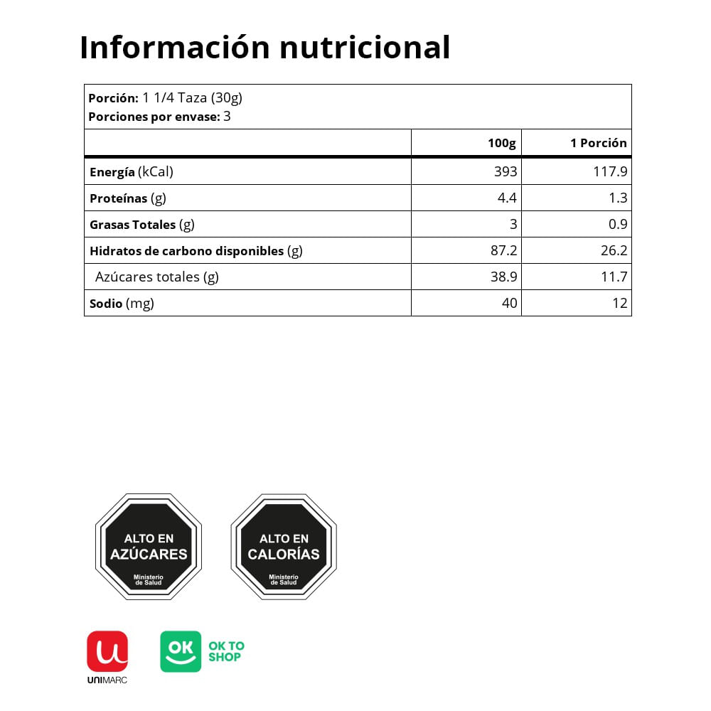 Cereal Natur maíz inflado bolsa 100 g Cereal Natur maíz inflado bolsa 100 g