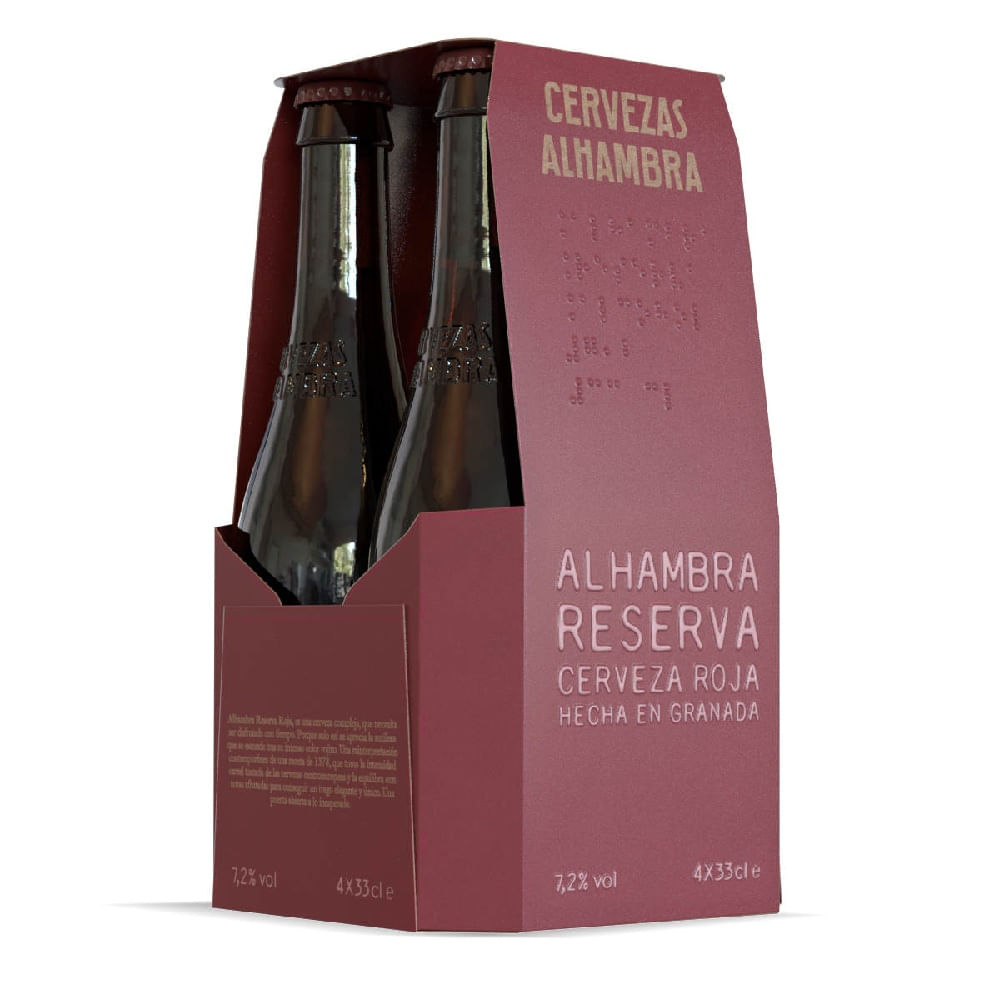 Pack Cerveza Alhambra roja botella 4 un de 330 cc