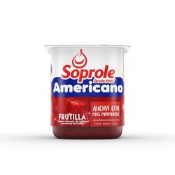 Yoghurt americano Soprole sabor frutilla pote 155 g
