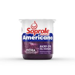 Yoghurt americano Soprole sabor mora pote 155 g