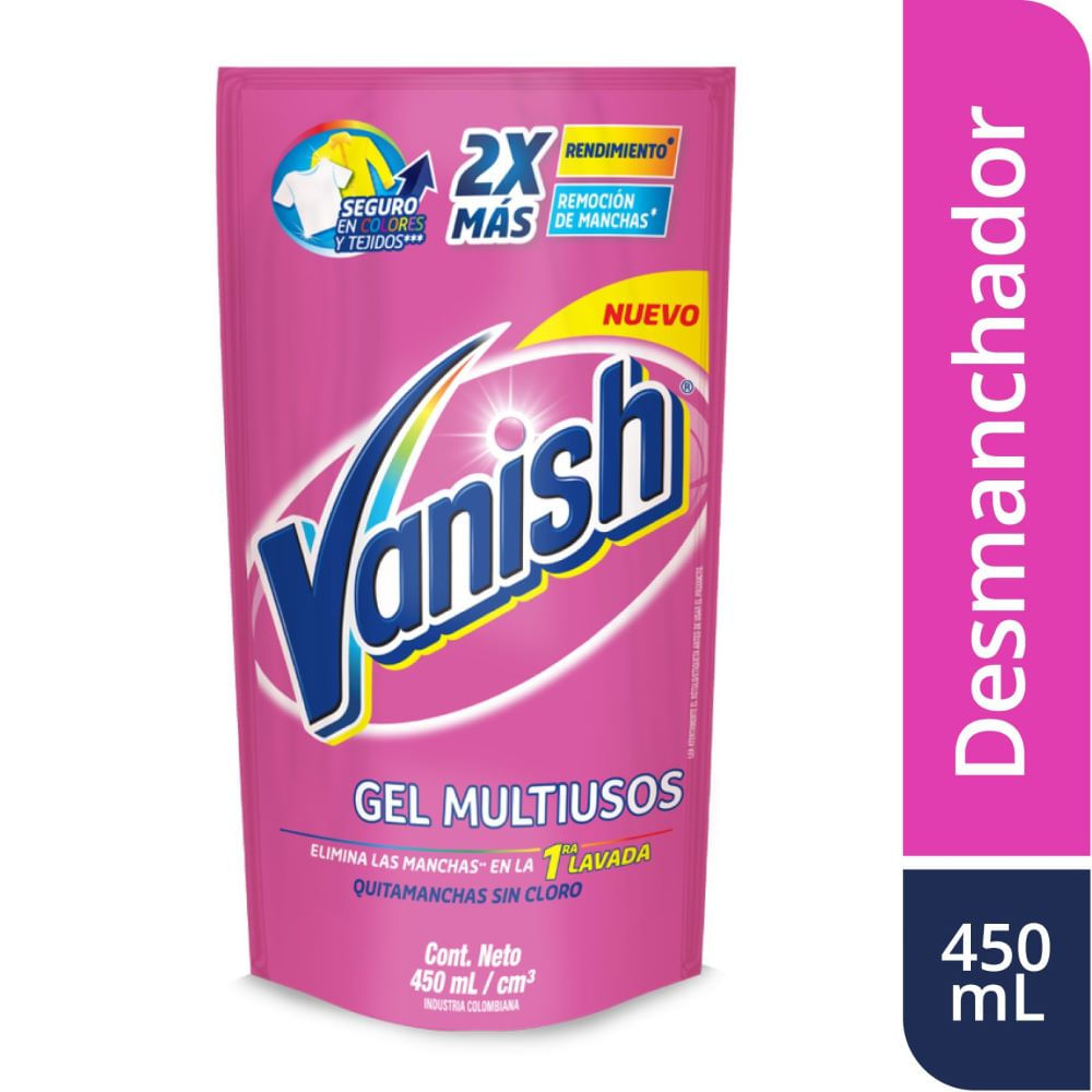Quitamanchas gel Vanish rosa doypack 450 ml