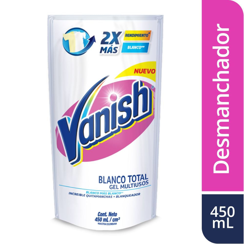 Quitamanchas gel Vanish blanco doypack 450 ml