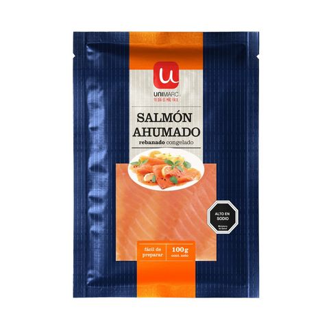 Salmón ahumado Unimarc 100 g