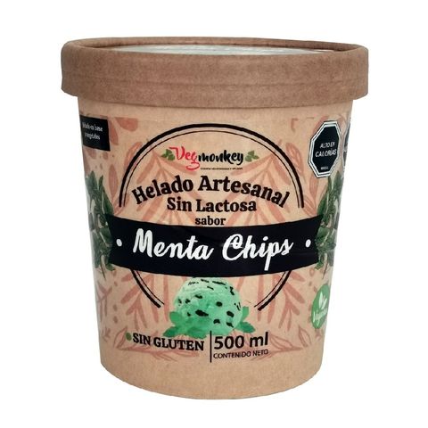 Helado vegano Vegmonkey sin lactosa menta chips 500 ml