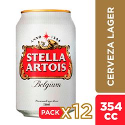 Pack Cerveza Stella Artois lata 12 un de 354 cc