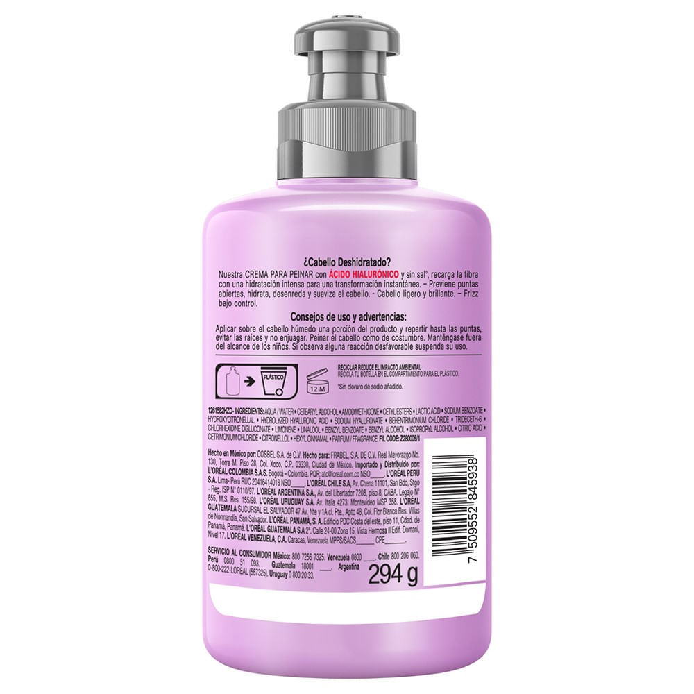 Crema para peinar Elvive hidra hialurónico 300 ml Crema para peinar Elvive hidra hialurónico 300 ml
