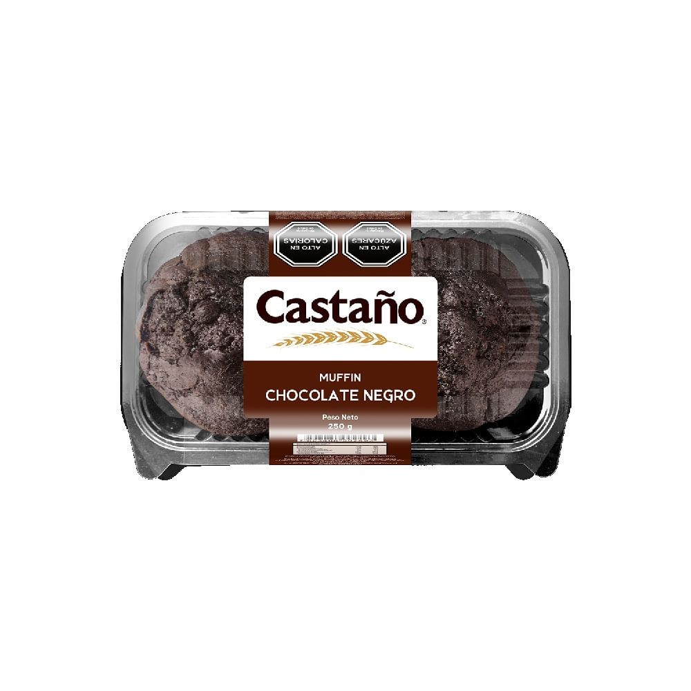 Muffin Castaño chocolate negro 2 un