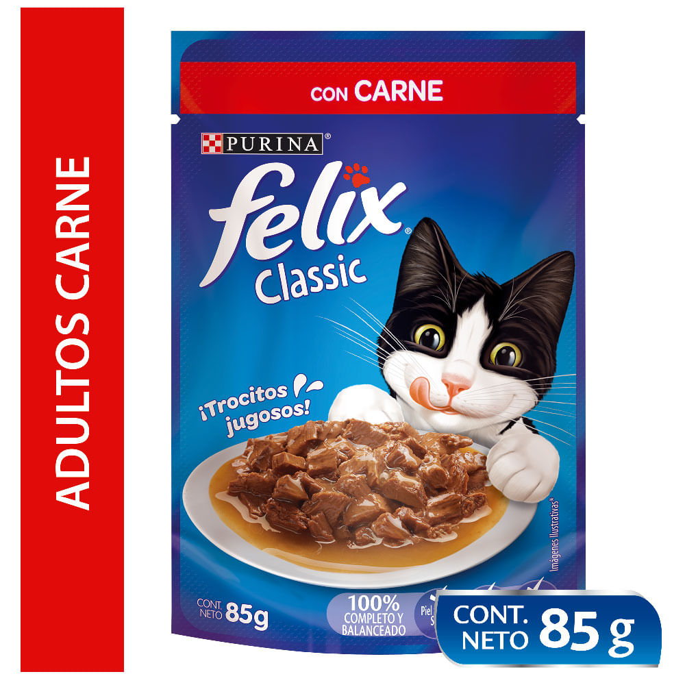 Alimento húmedo gato Felix Sensaciones carne en salsa 85 g