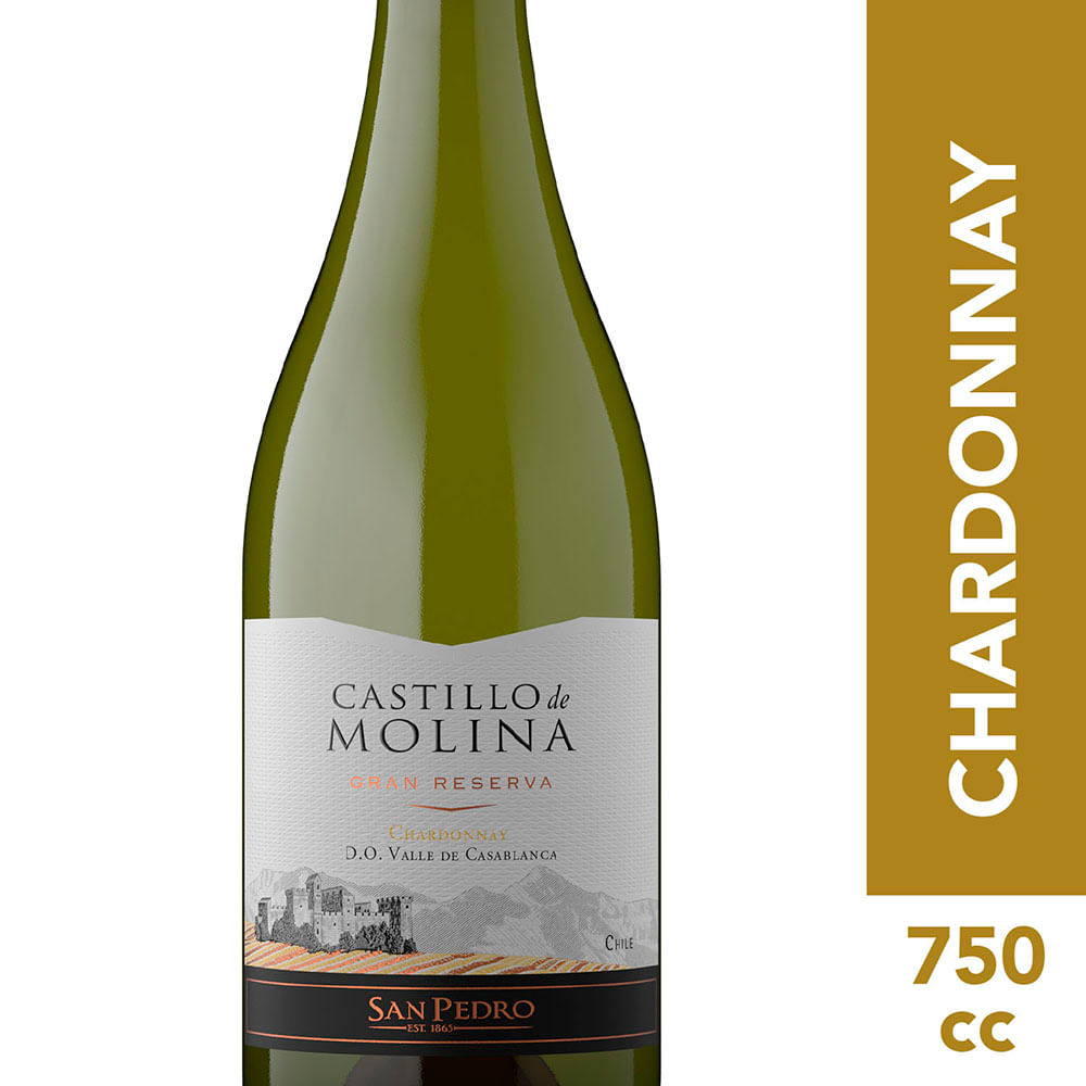 Vino Castillo de Molina gran reserva chardonnay 750 cc