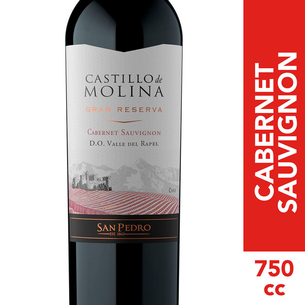 Vino Castillo de Molina gran reserva cabernet sauvignon 750 cc