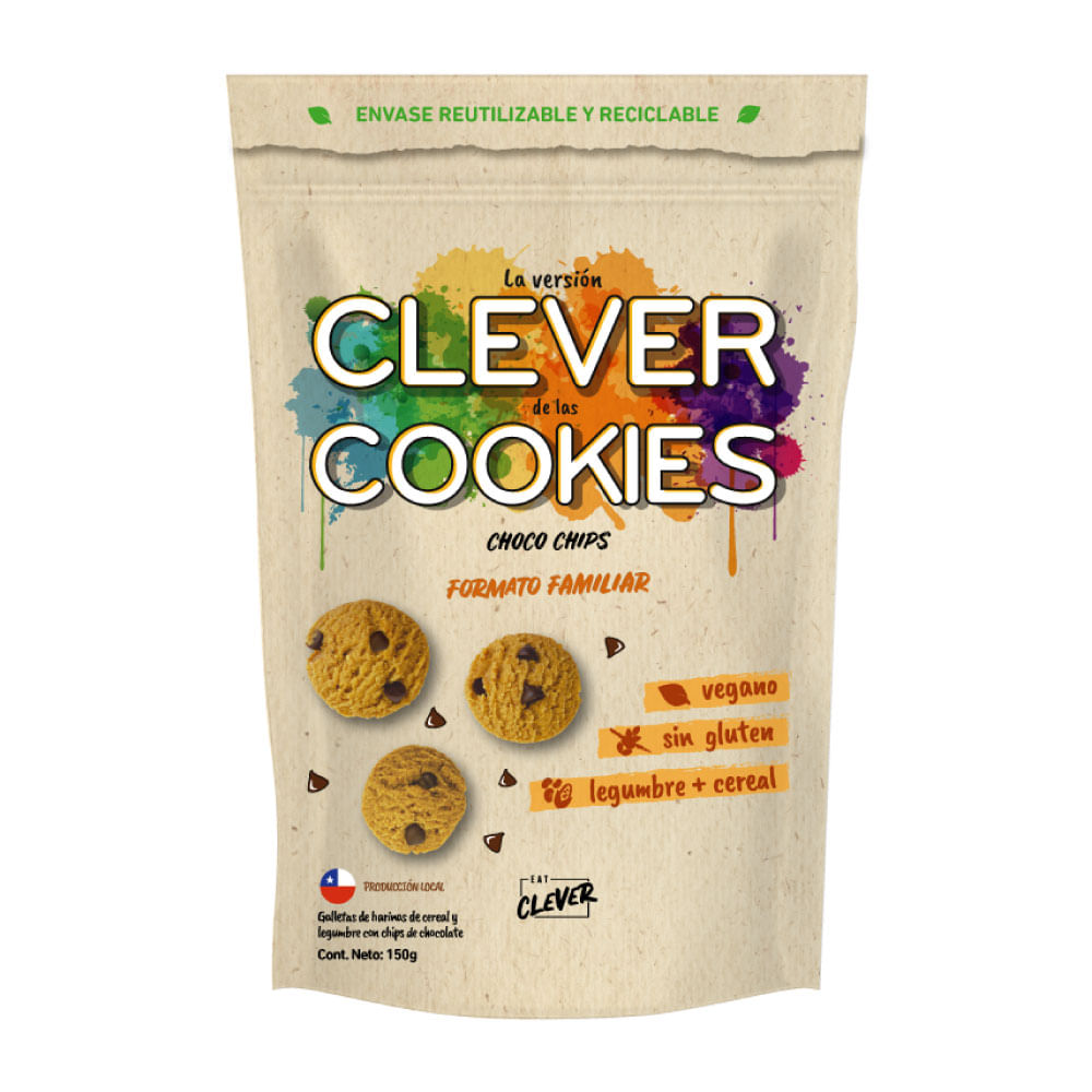 Galletas Eat Clever choco chips 150 g