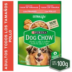 Alimento húmedo perro Dog Chow adultos pollo sobre 100 g
