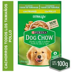 Alimento perro Dog Chow cachorro sabor pollo sobre 100 g