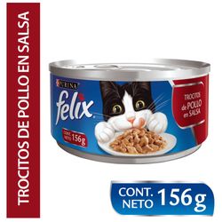 Alimento Felix trocitos pollo en salsa lata 156 g