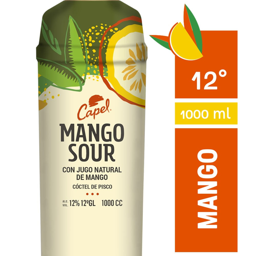 Cóctel Capel mango sour 12° botella 1 L