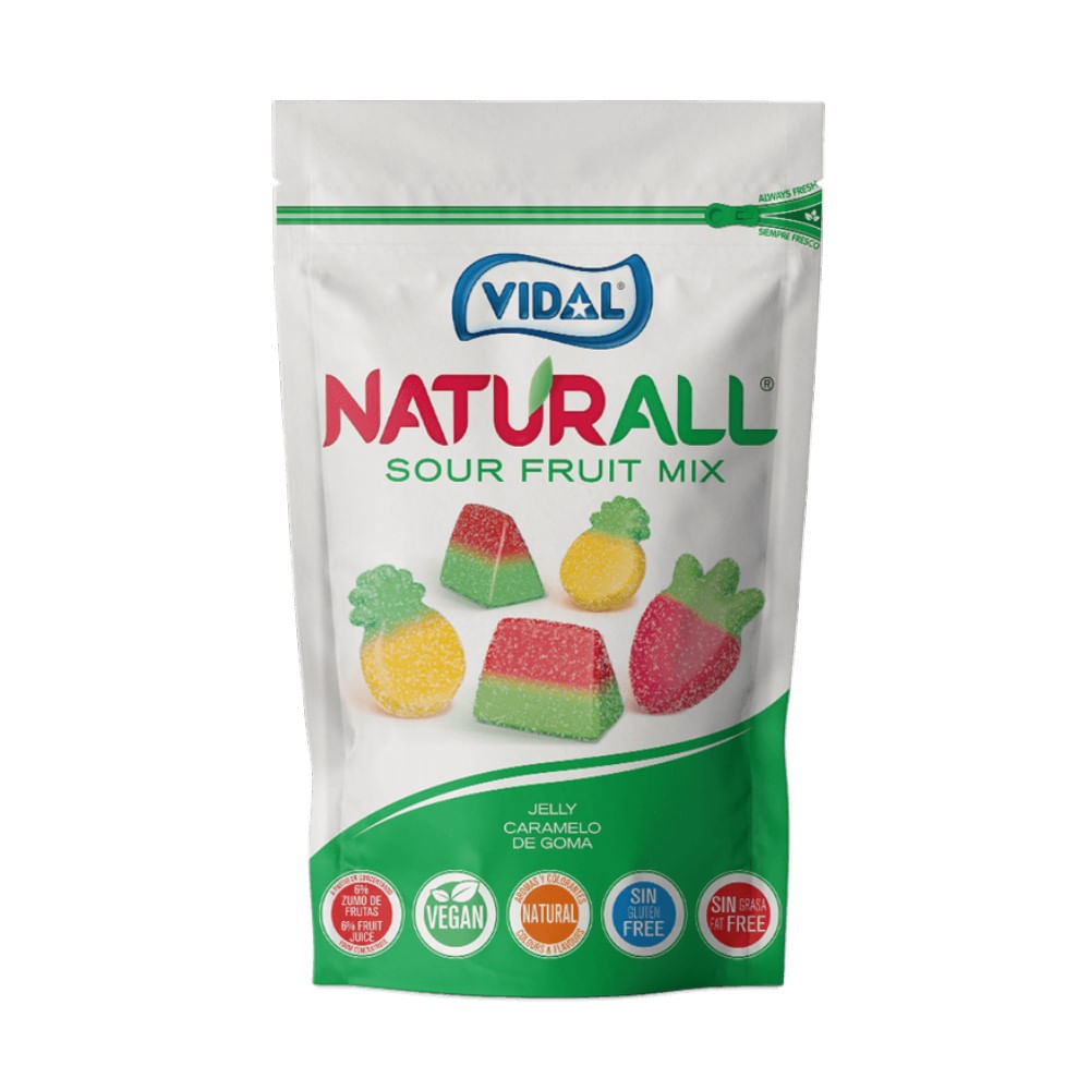 Gomitas Vidal naturall sour fruit 180 g