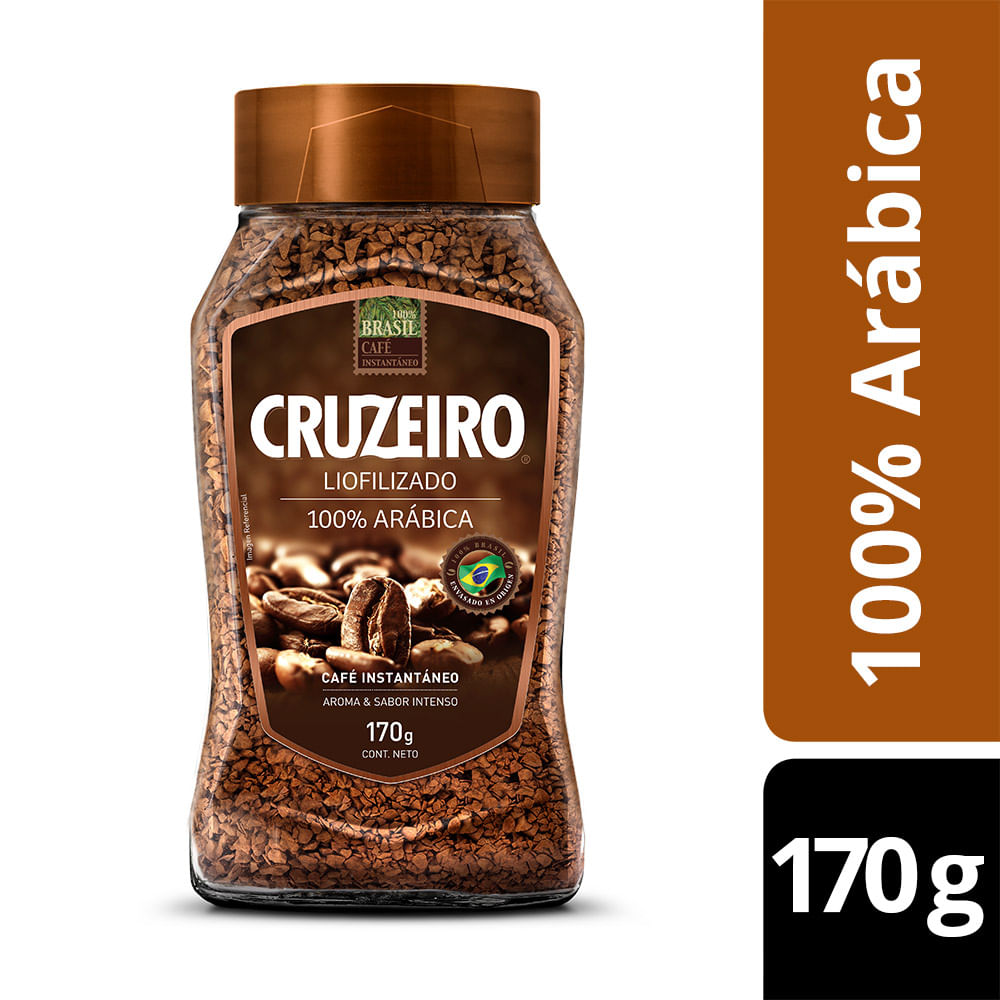 Café instantáneo liofilizado Cruzeiro arábica frasco 170 g