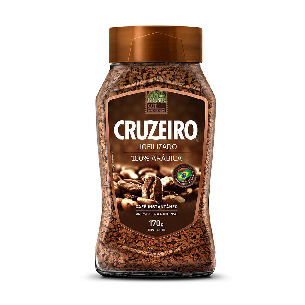 Café instantáneo liofilizado Cruzeiro arábica frasco 170 g
