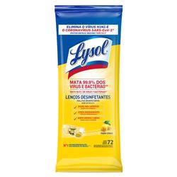 Toallitas desinfectantes Lysol biodegradables citrus 72 un