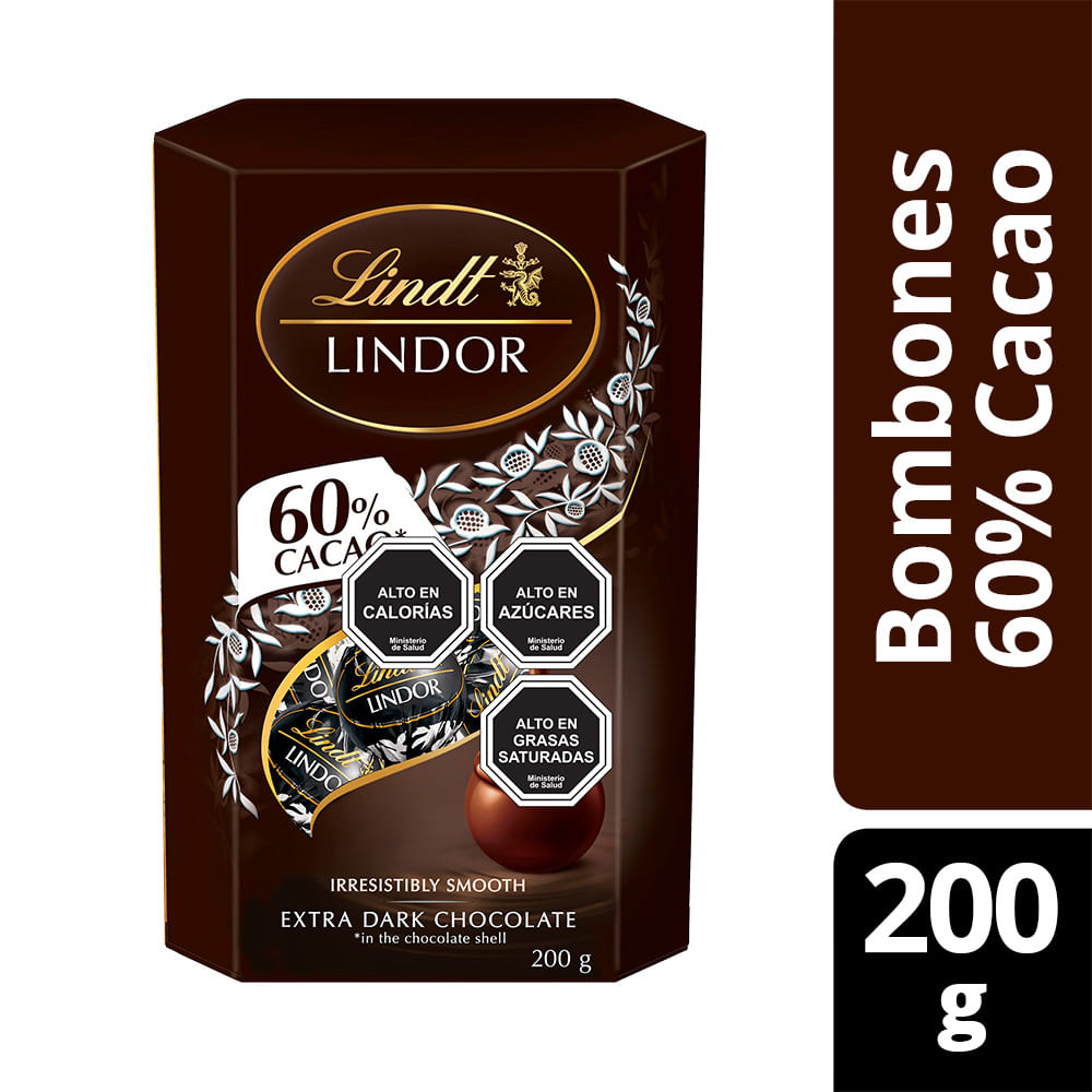 Chocolate bombón Lindt lindor dark caja 200 g