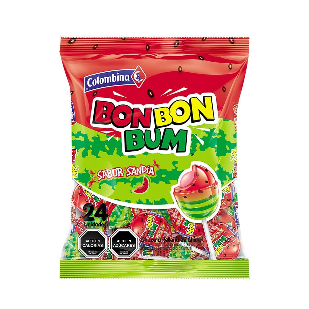 Caramelo Bon bon bum Colombina sandia bolsa 456 g Caramelo Bon bon bum Colombina sandia bolsa 456 g
