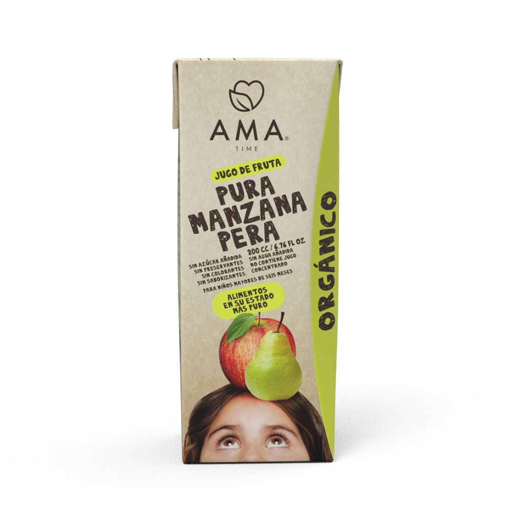 Jugo orgánico Ama manzana pera tetra 200 ml Jugo orgánico Ama manzana pera tetra 200 ml