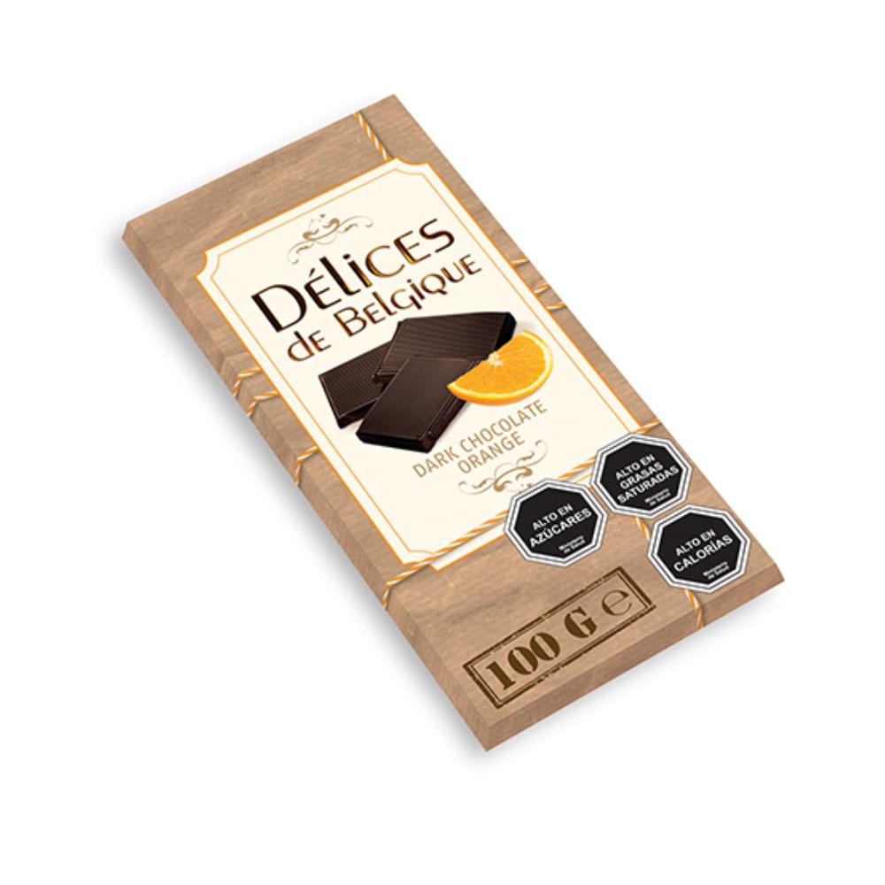 Chocolate dark Delices de belgique naranja 100 g