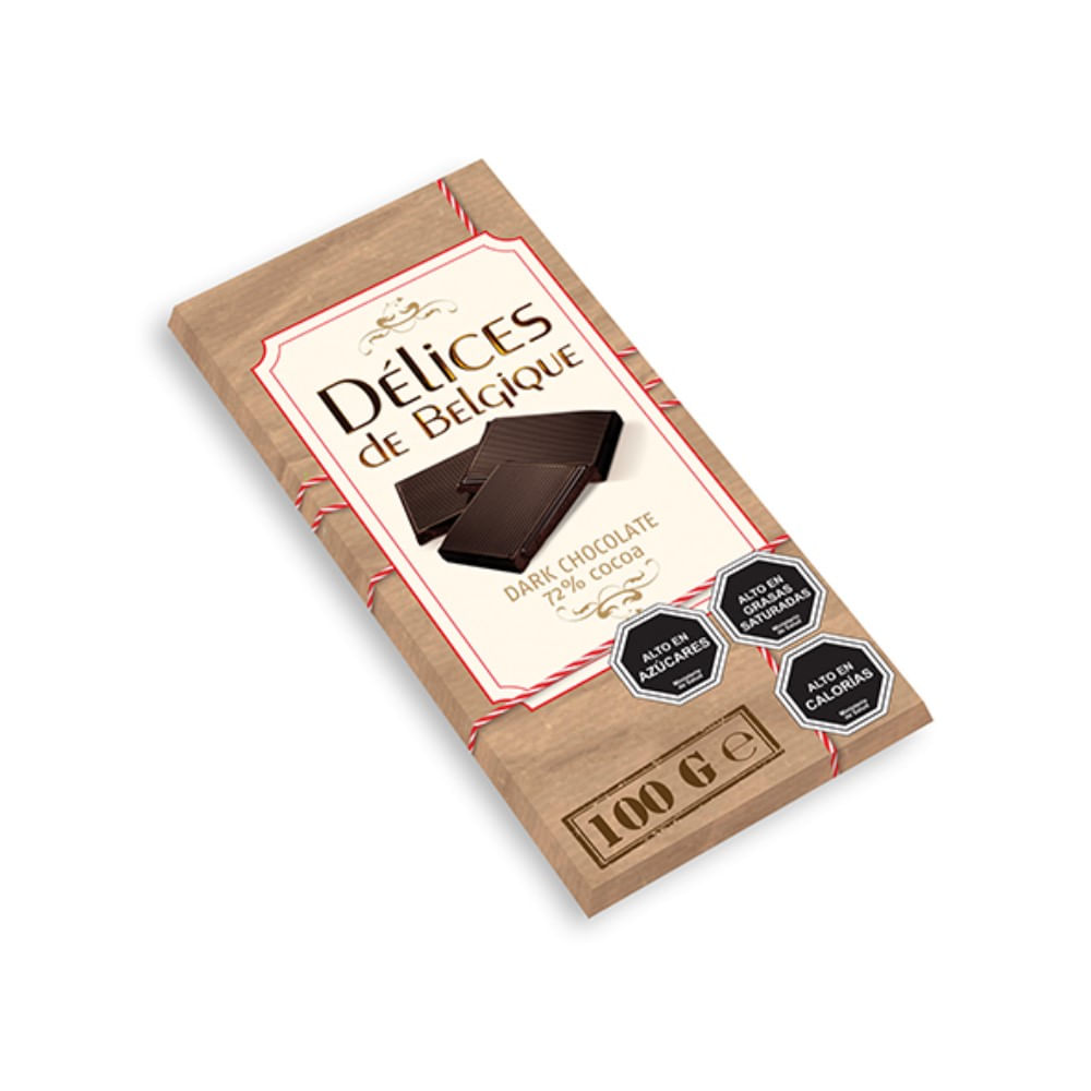 Chocolate dark Delices de Belgique 72% cacao 100 g