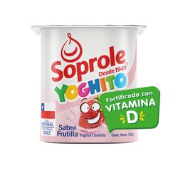 Yoghurt batido Soprole Yoghito sabor frutilla pote 120 g