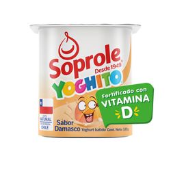 Yoghurt batido Soprole Yoghito sabor damasco pote 120 g