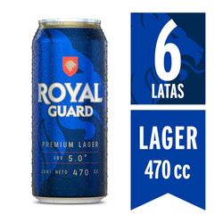 Pack cerveza Royal Guard lata 6 un de 470 cc
