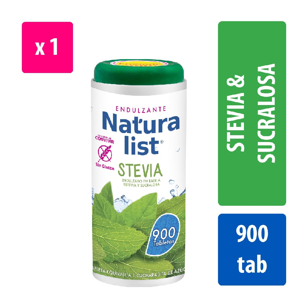 Endulzante tableta Naturalist stevia y sucralosa 900 un