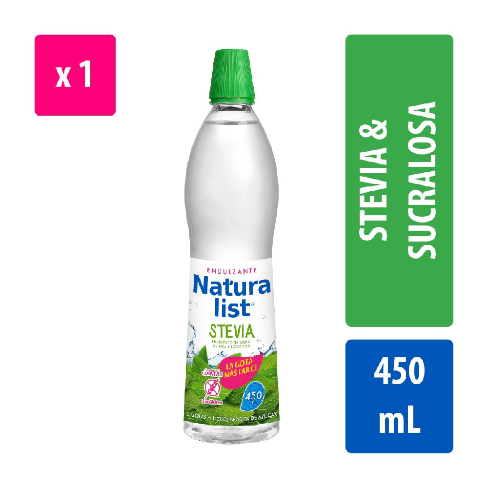 Endulzante líquido Naturalist stevia y sucralosa 450 ml