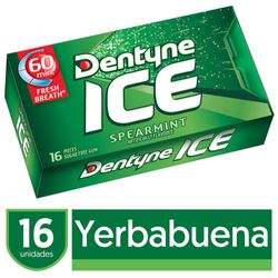 Chicle Dentyne Ice yerbabuena sin azúcar 16 un