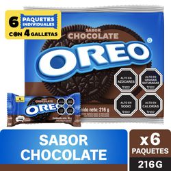 Pack Galletas Oreo chocolate 6 un de 36 g