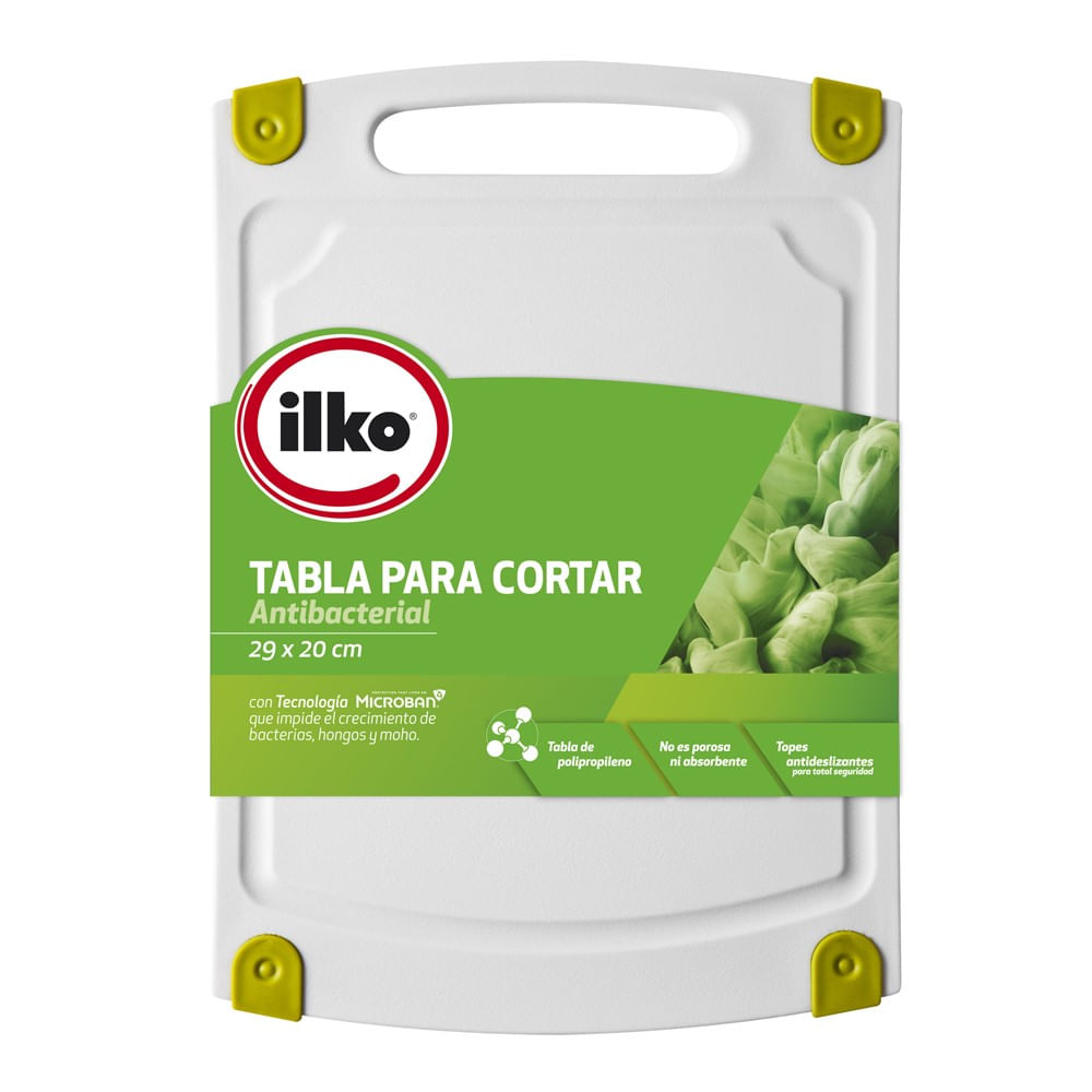 Tabla de cortar Ilko plástica blanca 29 cm x 20 cm