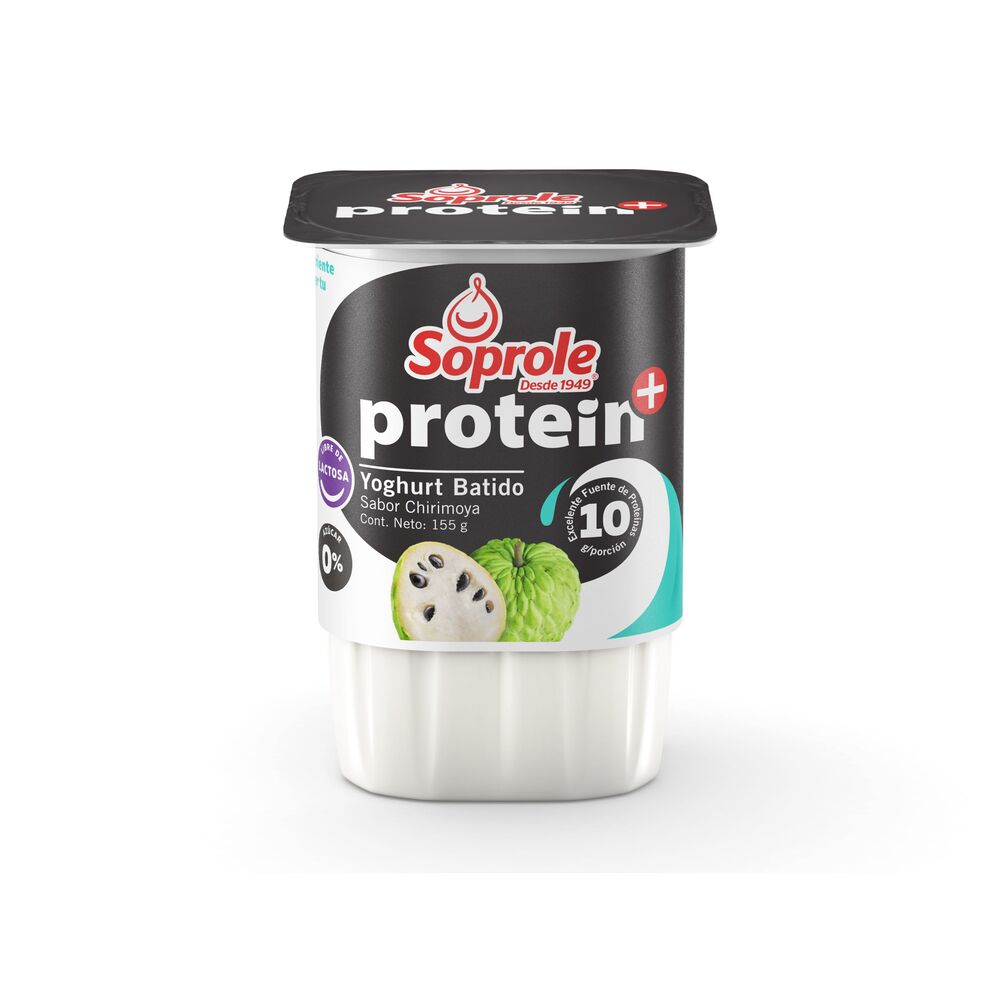 Yoghurt Soprole Protein+ sabor chirimoya pote 155 g