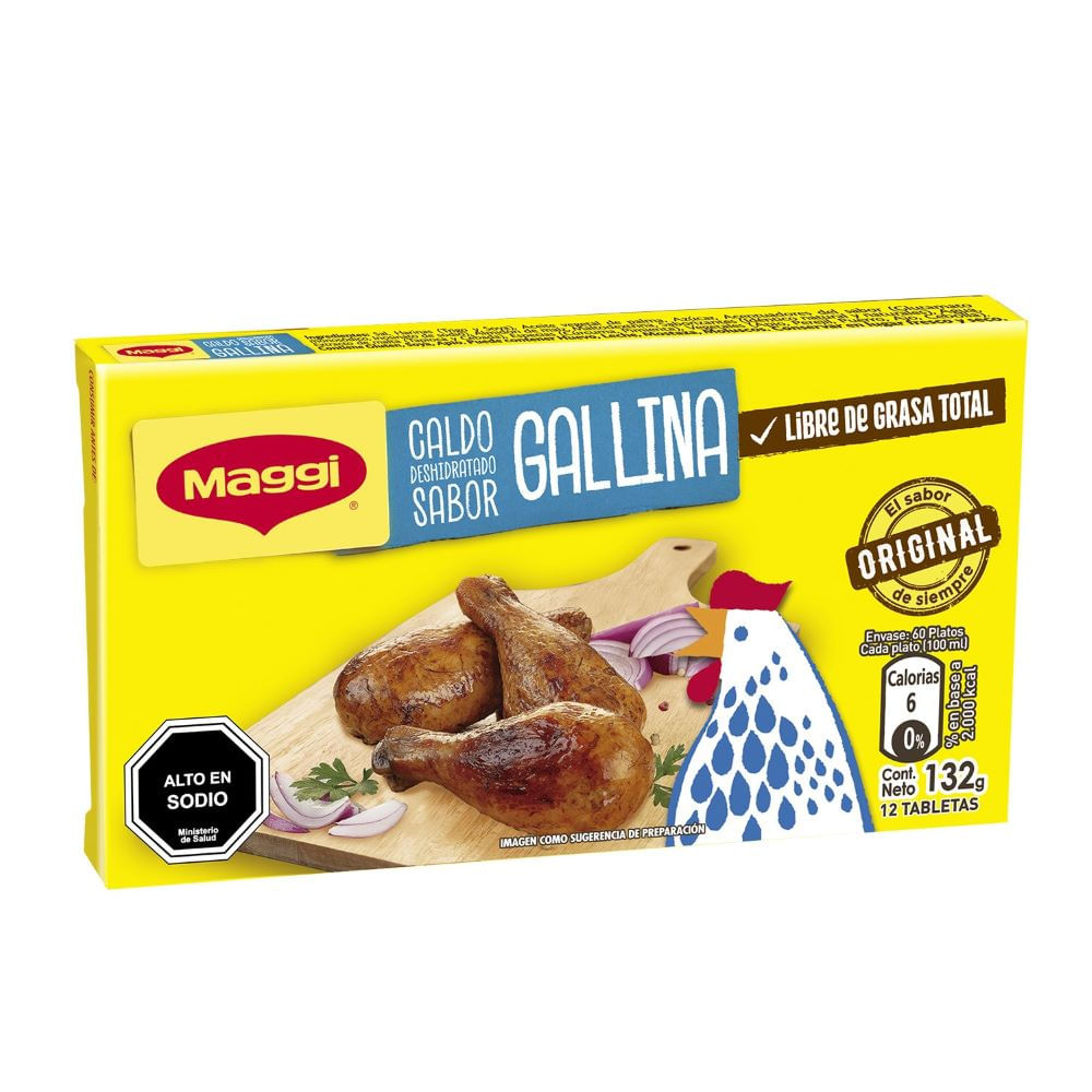 Caldo Maggi sabor gallina tableta 12 un de 11 g Caldo Maggi sabor gallina tableta 12 un de 11 g