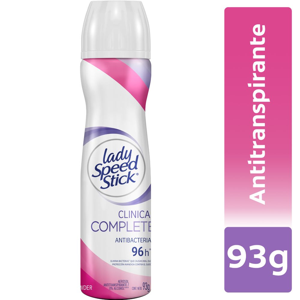 Desodorante spray Lady Speed Stick clinical complete antibacterial 93 g