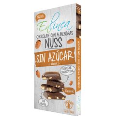 Chocolate con almendras Nuss En Línea sin azúcar 50 g