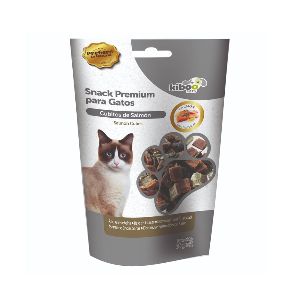 Snack para gatos Kiboo Pets cubitos de salmón 65 g