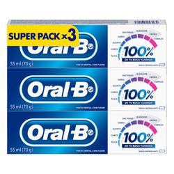Pack Pasta dental Oral B 100% 3 un de 55 ml