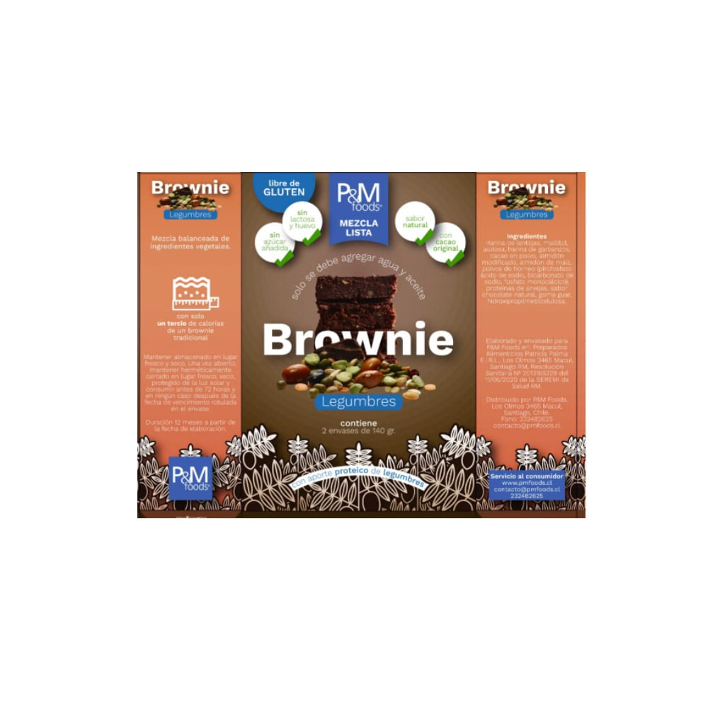 Mezcla brownie P&M Food sin gluten 280 g