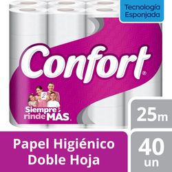 Papel higiénico Confort doble hoja 40 un (25 m)