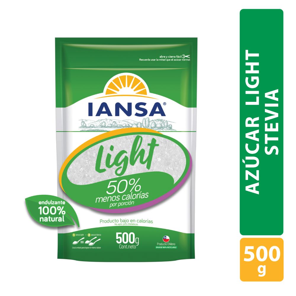 Azúcar blanca light Iansa con stevia 500 g