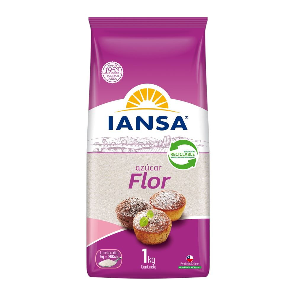 Azúcar flor Iansa 1 Kg Azúcar flor Iansa 1 Kg