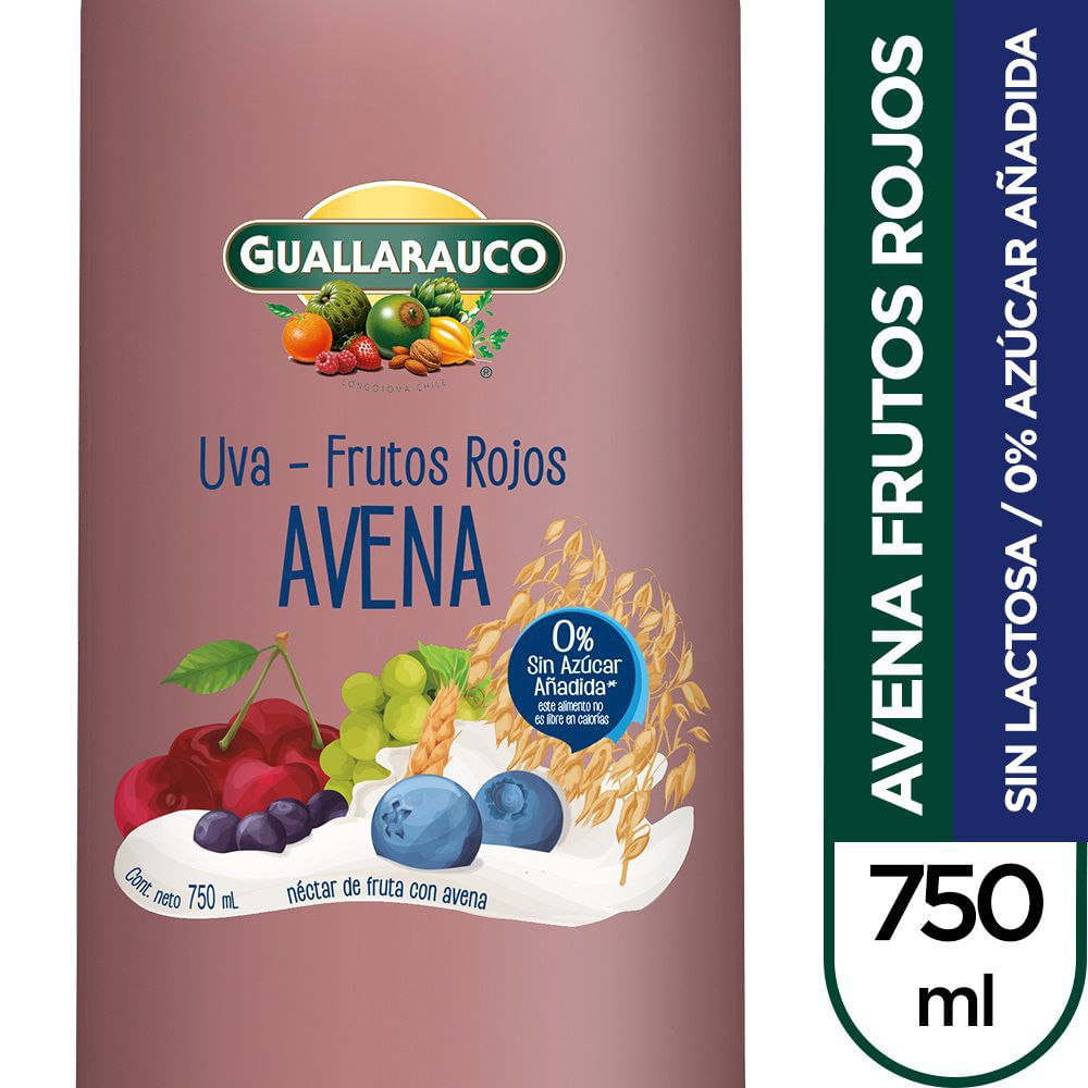 Néctar avena Guallarauco uva y frutos rojos botella 750 ml